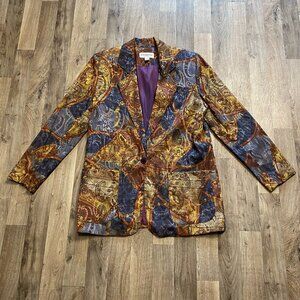 Binder Sportswear Boston Vintage Blazer Colorful One Button Size 10